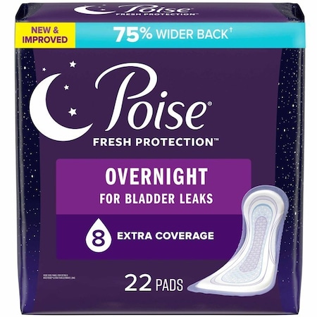 Poise Fresh Protection Overnight Bladder Control Pad Poise Fresh Protection 5.3 In. Length  Core One Size Fits Most, 22PK 54943